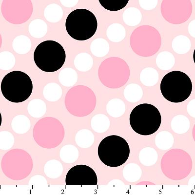 flannel,flannel fabric,flannel fabrics,kids fabric,childrens fabric,discount fabric,craft fabric  Doodle Dots Pink/Black Flannel